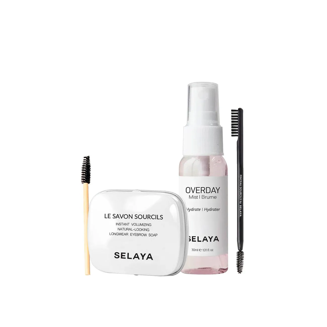Le Savon Sourcils & Overday Face Mist & Dual-Ended Brow Brush Trio